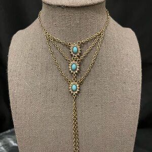 Chic Gold and Turquoise with Rhinestones Ankle/Foot Bracelet